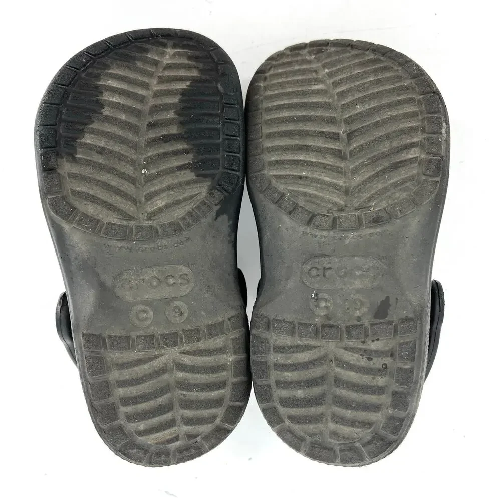 Crocs kids black rubber slip on‎ slingback clogs (9)